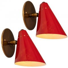  Arteluce Pair of 1950s Italian Cone Sconces in the Manner of Arteluce - 755381