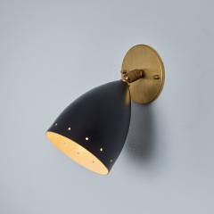  Arteluce Pair of 1950s Perforated Black Model 26B Sconces by Gino Sarfatti for Arteluce - 3162909