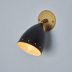  Arteluce Pair of 1950s Perforated Black Model 26B Sconces by Gino Sarfatti for Arteluce - 3162910