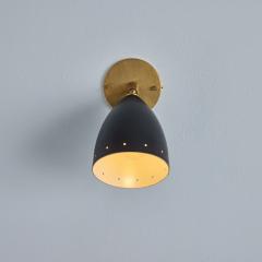  Arteluce Pair of 1950s Perforated Black Model 26B Sconces by Gino Sarfatti for Arteluce - 3162911