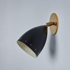  Arteluce Pair of 1950s Perforated Black Model 26B Sconces by Gino Sarfatti for Arteluce - 3162914