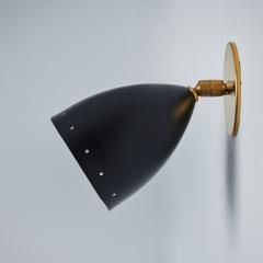  Arteluce Pair of 1950s Perforated Black Model 26B Sconces by Gino Sarfatti for Arteluce - 3162915