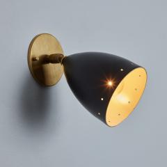  Arteluce Pair of 1950s Perforated Black Model 26B Sconces by Gino Sarfatti for Arteluce - 3162918