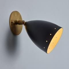  Arteluce Pair of 1950s Perforated Black Model 26B Sconces by Gino Sarfatti for Arteluce - 3162920