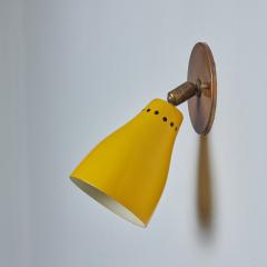  Arteluce Pair of 1950s Perforated Yellow Model 26B Sconces by Gino Sarfatti for Arteluce - 3300778