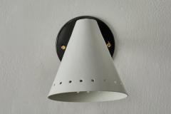  Arteluce Pair of Black White 1950s Italian Sconces in the Manner of Arteluce - 1167560