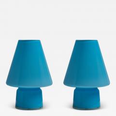  Artemide Pair of 1980s Memphis Style Glass BiBi Table Lamps for Artemide - 3592338