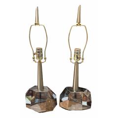  Arteriors Home Pair of Arteriors Modern Iridescent Cubist Glass Gemma Table Lamps - 4397882
