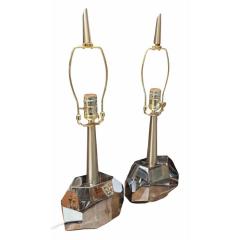  Arteriors Home Pair of Arteriors Modern Iridescent Cubist Glass Gemma Table Lamps - 4397883