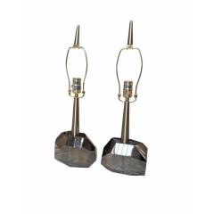  Arteriors Home Pair of Arteriors Modern Iridescent Cubist Glass Gemma Table Lamps - 4397884