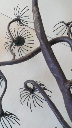  Artes De Mexico Faux Bois Hand Crafted Iron Pinyon Pine Branch Hand Painted Mexican Studio 1970s - 2377397