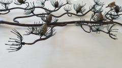  Artes De Mexico Faux Bois Hand Crafted Iron Pinyon Pine Branch Hand Painted Mexican Studio 1970s - 2377402