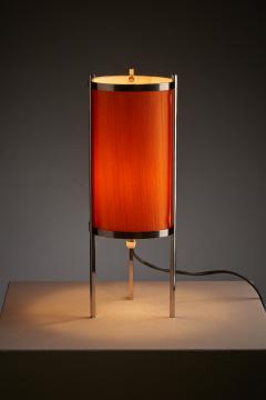 Artiforte Chromed Steel Table Lamp with Orange Silk Shade - 4505201