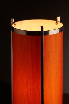  Artiforte Chromed Steel Table Lamp with Orange Silk Shade - 4505206