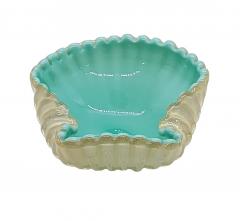  Artisti Barovier Barovier Turquoise Cream Scalloped Vide Poche - 4809995