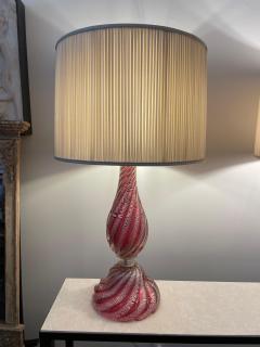  Artisti Barovier Oversized Raspberry Murano Glass Lamps W Silver Foil Inclusions by Barovier - 4636901
