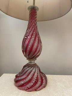  Artisti Barovier Oversized Raspberry Murano Glass Lamps W Silver Foil Inclusions by Barovier - 4636915