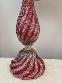  Artisti Barovier Oversized Raspberry Murano Glass Lamps W Silver Foil Inclusions by Barovier - 4636920