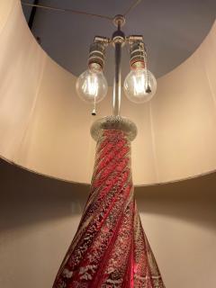  Artisti Barovier Oversized Raspberry Murano Glass Lamps W Silver Foil Inclusions by Barovier - 4636932
