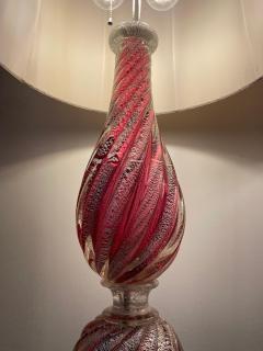  Artisti Barovier Oversized Raspberry Murano Glass Lamps W Silver Foil Inclusions by Barovier - 4636934