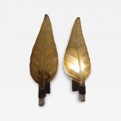  Artisti Barovier Pair of Murano Glass Leaves Sconces in Barovier Style - 2890857