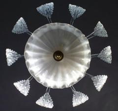  Artisti Barovier Superb Art Deco Ninfea Murano Glass Chandelier by Barovier Italy 1940 - 3383494