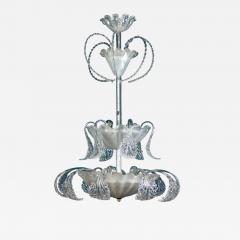  Artisti Barovier Superb Art Deco Ninfea Murano Glass Chandelier by Barovier Italy 1940 - 3384638