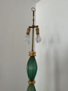  Artisti Barovier Vintage Barovier Green Murano Glass Floor Lamp w Gold Foil Inclusions - 4641331