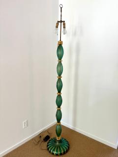  Artisti Barovier Vintage Barovier Green Murano Glass Floor Lamp w Gold Foil Inclusions - 4641352