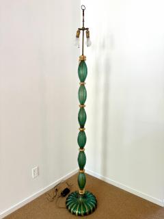  Artisti Barovier Vintage Barovier Green Murano Glass Floor Lamp w Gold Foil Inclusions - 4641353