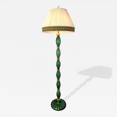  Artisti Barovier Vintage Barovier Green Murano Glass Floor Lamp w Gold Foil Inclusions - 4730882