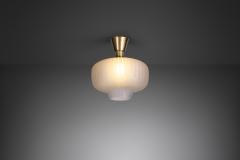  Arvid B hlmarks Lampfabrik B hlmarks Glass and Brass Swedish Modern Ceiling Light Sweden 1940s - 3094953