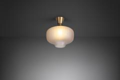  Arvid B hlmarks Lampfabrik B hlmarks Glass and Brass Swedish Modern Ceiling Light Sweden 1940s - 3094955