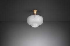  Arvid B hlmarks Lampfabrik B hlmarks Glass and Brass Swedish Modern Ceiling Light Sweden 1940s - 3094956