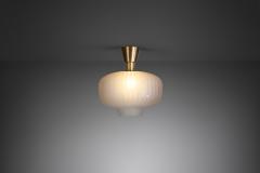  Arvid B hlmarks Lampfabrik B hlmarks Glass and Brass Swedish Modern Ceiling Light Sweden 1940s - 3094957