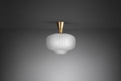  Arvid B hlmarks Lampfabrik B hlmarks Glass and Brass Swedish Modern Ceiling Light Sweden 1940s - 3094958