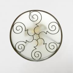  Arvika Konsthantverk LARS HOLMSTROM 1930S STEEL AND BRASS FIXTURE ROUND FOR ARVIKA STUDIO SWEDEN - 4543148