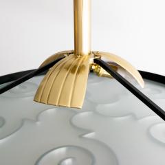  Arvika Konsthantverk LARS HOLMSTROM 1930S STEEL AND BRASS FIXTURE ROUND FOR ARVIKA STUDIO SWEDEN - 4543149