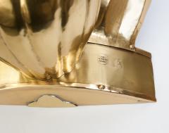  Arvika Konsthantverk SWEDISH ART DECO PLEATED BRASS SCONES BY LARS HOLMSTROM - 734662