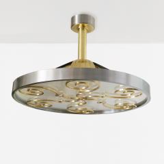  Arvika Studio LARS HOLMSTROM 1930S STEEL AND BRASS FIXTURE FOR ARVIKA STUDIO SWEDEN C  - 3447111