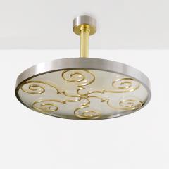  Arvika Studio LARS HOLMSTROM 1930S STEEL AND BRASS FIXTURE FOR ARVIKA STUDIO SWEDEN C  - 3447112