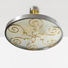  Arvika Studio LARS HOLMSTROM 1930S STEEL AND BRASS FIXTURE FOR ARVIKA STUDIO SWEDEN C  - 3447113