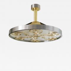  Arvika Studio LARS HOLMSTROM 1930S STEEL AND BRASS FIXTURE FOR ARVIKA STUDIO SWEDEN C  - 4250049