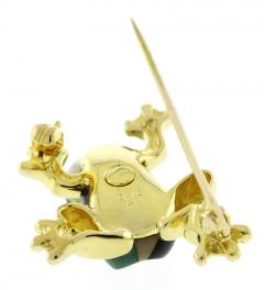  Asch Grossbardt ASCH GROSSBARDT 14KT YELLOW GOLD FROG BROOCH WITH GEMSTONES - 3386878