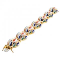  Asch Grossbardt ASCH GROSSBARDT 18K YELLOW GOLD MULTI COLOR ENAMEL MOTHER OF PEARL BRACELET - 2806409