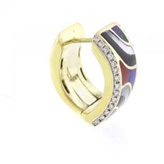 Asch Grossbardt Asch Grossbardt Gemstone and Diamond Hoop Earrings - 4632413