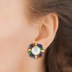  Asch Grossbardt Asch Grossbardt Mabe Pearl and Gemstone Earrings - 4736408