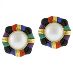  Asch Grossbardt Asch Grossbardt Mabe Pearl and Gemstone Earrings - 4738420