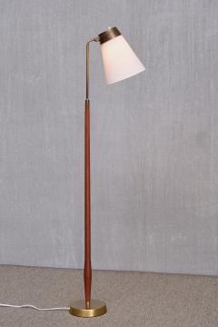  Asea ASEA Belysning Teak and Brass Floor Lamp with Adjustable Shade Sweden 1950s - 4756199