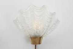  Asea ASEA Skandia Coquille Brass and Glass Wall Lamps Sweden 1940s - 3503476